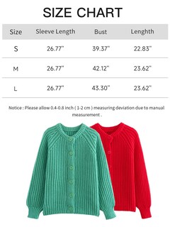 Foto 7 | Foto 7 | Jersey Tipo Cárdigan Keomud Para Mujer De Punto Grueso Color Verde Talla M - Venta Internacional.