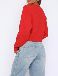 Foto 3 | Foto 3 | Jersey Tipo Cárdigan Missactiver Para Mujer Con La Parte Delantera Abierta Color Rojo - Venta Internacional.