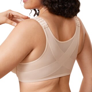 Foto 3 | Foto 3 | Sujetador Calvena Con Cierre Frontal Y Soporte Para La Espalda Postura 42d Beige - Venta Internacional.