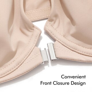 Foto 4 | Foto 4 | Sujetador Calvena Con Cierre Frontal Y Soporte Para La Espalda Postura 42d Beige - Venta Internacional.