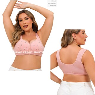 Foto 3 | Foto 3 | Sujetadores Fhteco Daisy Con Cierre Frontal Con Estampado Floral Inalámbrico Talla Grande - Venta Internacional.