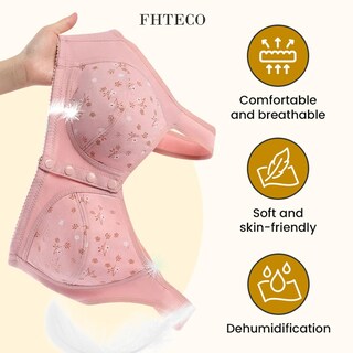 Foto 5 | Foto 5 | Sujetadores Fhteco Daisy Con Cierre Frontal Con Estampado Floral Inalámbrico Talla Grande - Venta Internacional.