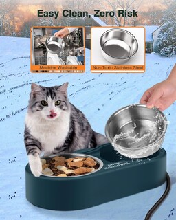 Foto 3 | Foto 3 | Cuenco De Agua Caliente Que Se Puede Agarrar Para Gatos Al Aire Libre Con Cuencos De Acero Inoxidable - Venta Internacional.