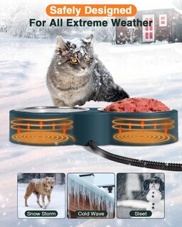 Foto 5 | Foto 5 | Cuenco De Agua Caliente Que Se Puede Agarrar Para Gatos Al Aire Libre Con Cuencos De Acero Inoxidable - Venta Internacional.