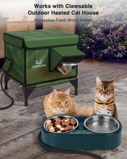 Foto 6 | Foto 6 | Cuenco De Agua Caliente Que Se Puede Agarrar Para Gatos Al Aire Libre Con Cuencos De Acero Inoxidable - Venta Internacional.