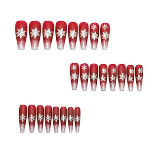 Foto 2 | Foto 2 | Funda De Uñas Portátil Bjr Birthday  Copo De Nieve  Color Rojo Vino  Con Brillo - Venta Internacional.