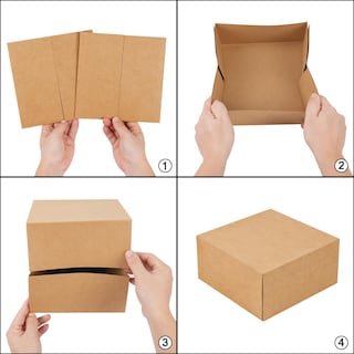 Foto 4 | Foto 4 | Camisa De Bata Moretoes Kraft Color Marrón 12 Unidades Con Tapas De Gift Boxes - Venta Internacional.