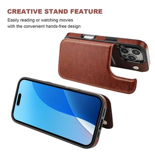 Foto 5 | Foto 5 | Funda Tipo Cartera Onetop Compatible Con Iphone 16 Pro De 6 3 Pulgadas Color Marrón - Venta Internacional.