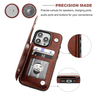 Foto 7 | Foto 7 | Funda Tipo Cartera Onetop Compatible Con Iphone 16 Pro De 6 3 Pulgadas Color Marrón - Venta Internacional.