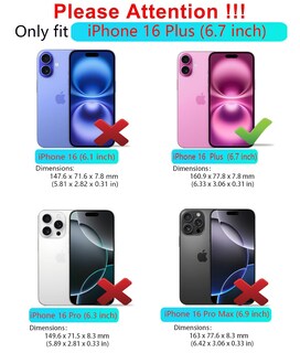 Foto 2 | Foto 2 | Funda De Teléfono Para Iphone 16 Plus Con Protector De Pantalla Hd - Venta Internacional.