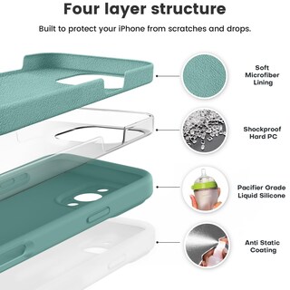 Foto 2 | Foto 2 | Funda Para Teléfono Vooii Compatible Con Iphone 16 Pro Silicona Verde - Venta Internacional.