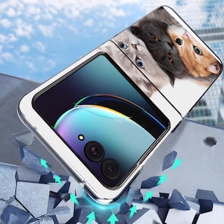 Foto 4 | Foto 4 | Funda De Teléfono Bcov Para Motorola Razr 2024 Antiarañazos Lindos Gatos - Venta Internacional.