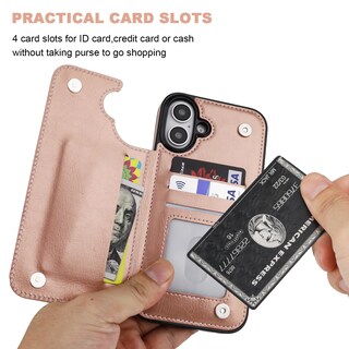 Foto 4 | Foto 4 | Funda Tipo Cartera Onetop Compatible Con Iphone 16 Plus Oro Rosa - Venta Internacional.