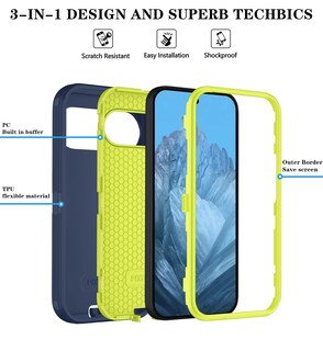 Foto 6 | Foto 6 | Funda De Teléfono Qinmay Para Google Pixel 9/pixel 9 Pro Con Protector De Pantalla - Venta Internacional.