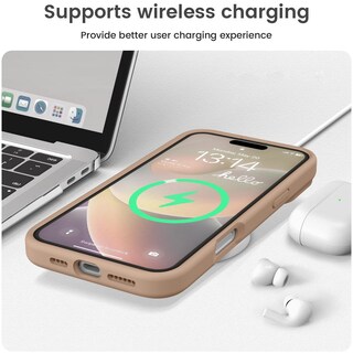 Foto 7 | Foto 7 | Funda De Teléfono Vooii Compatible Con Iphone 16 Pro De Silicona Color Marrón - Venta Internacional.
