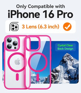 Foto 2 | Foto 2 | Funda Para Teléfono Canshn Magnética Transparente Compatible Con Iphone 16 Pro - Venta Internacional.