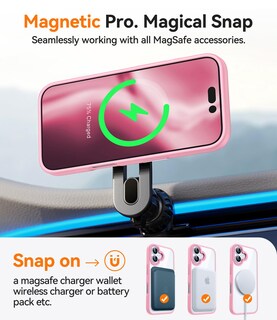 Foto 3 | Foto 3 | Funda De Teléfono Canshn Transparente Magnética Para Iphone 16 - Rosa - Venta Internacional.