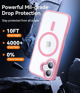 Foto 4 | Foto 4 | Funda De Teléfono Canshn Transparente Magnética Para Iphone 16 - Rosa - Venta Internacional.