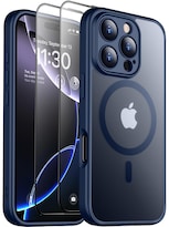 Funda De Teléfono Spidercase Para Iphone 16 Pro Con Vidrio Templado Azul - Venta Internacional.