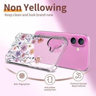 Foto 6 | Foto 6 | Funda De Teléfono Ilnehc Para Iphone 16 6.1 Con Protector De Pantalla Floratopia - Venta Internacional.