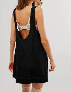 Foto 2 | Foto 2 | Vestido Completo De Pana Hooever Para Mujer Color Negro Talla Xxl - Venta Internacional.