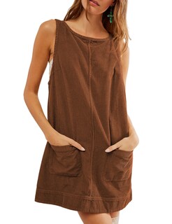 Foto 1 | Foto 1 | Vestido Integral De Pana Hooever Para Mujer Color Marrón Talla L - Venta Internacional.