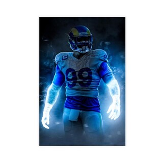 Foto 1 | Foto 1 | Póster Sobre Lienzo Con La Estrella Del Deporte Aaron Donald Sin Marco 30 X 45 Cm - Venta Internacional.