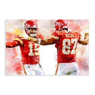 Foto 1 | Foto 1 | Póster Sobre Lienzo De La Estrella Del Deporte Patrick Mahomes Travis Kelce 30 X 45 Cm - Venta Internacional.
