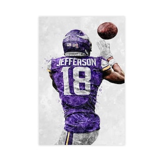 Foto 1 | Foto 1 | Póster Sobre Lienzo Deportivo De Justin Jefferson Sin Marco 30 X 45 Cm - Venta Internacional.