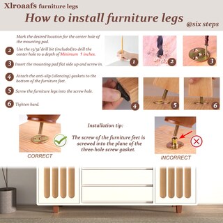 Foto 6 | Foto 6 | Juego De 4 Patas Cuadradas De Madera De 10 Cm Para Sofá Xlroaafs - Venta Internacional.