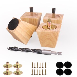 Foto 1 | Foto 1 | Juego De 4 Patas Cuadradas De Madera Xlroaafs Para Muebles 2 Cm Color Natural - Venta Internacional.