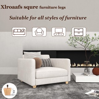 Foto 4 | Foto 4 | Juego De 4 Patas Cuadradas De Madera Xlroaafs Para Muebles 2 Cm Color Natural - Venta Internacional.