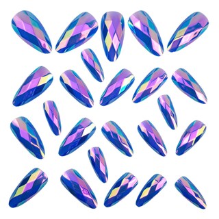 Foto 5 | Foto 5 | Uñas Artificiales Bjr 3d Iridiscentes Galvanizadas Azules A La Moda - Venta Internacional.