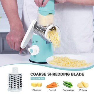 Foto 2 | Foto 2 | Rallador Rotativo De Queso Cudebo Con 3 Cuchillas Base De Succión Azul - Venta Internacional.