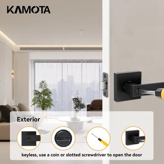 Foto 5 | Foto 5 | Palancas De Puerta Kamota Privacy Para Cama Y Baño Color Negro Mate Paquete De 1 Unidad - Venta Internacional.