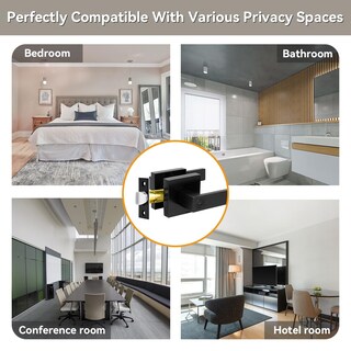 Foto 7 | Foto 7 | Palancas De Puerta Kamota Privacy Para Cama Y Baño Color Negro Mate Paquete De 1 Unidad - Venta Internacional.