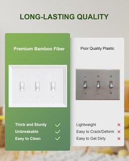 Foto 4 | Foto 4 | Cubierta Para Placa De Interruptores Treewell Triple Toggle Paquete De 2 Color Blanco - Venta Internacional.