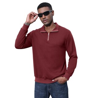 Foto 4 | Foto 4 | Sudadera Aulemen Para Hombre Fashion Quarter Zip Red Algodón L - Venta Internacional.