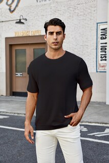 Foto 3 | Foto 3 | Camiseta Moda Viva Para Hombre Manga Corta Punto Cuello Redondo Color Negro Xl - Venta Internacional.