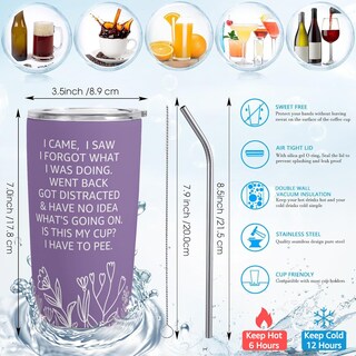Foto 3 | Foto 3 | Vaso Sereficy I Came I Saw I Forgot De Acero Inoxidable De 600 Ml - Venta Internacional.