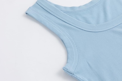 Foto 4 | Foto 4 | Camiseta Sin Mangas Svaliy Summer Para Mujer  Cuello Cuadrado  Acanalado  Azul  Talla L - Venta Internacional.