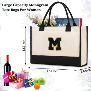 Foto 6 | Foto 6 | Bolso Gassda Initial Canvas Para Mujer Negro Con Monograma - Venta Internacional.