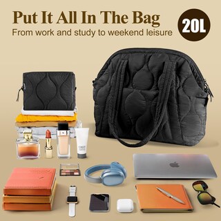 Foto 3 | Foto 3 | Bolsa Acolchada Bagstash Puffer Para Mujer Tamaño Grande Acolchada Color Negro - Venta Internacional.