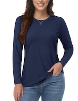 Camiseta Yucolen De Manga Larga Para Mujer  Color Azul Marino  Talla S - Venta Internacional.
