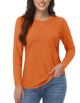 Camiseta Yucolen Para Mujer  Manga Larga  Naranja Oscuro  Talla Xl - Venta Internacional.