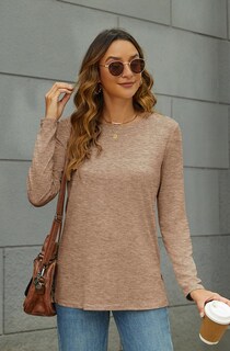 Foto 2 | Foto 2 | Camiseta Tipo Túnica Hount Para Mujer Manga Larga Algodón Color Marrón Talla S - Venta Internacional.