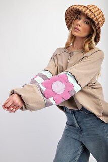 Foto 4 | Foto 4 | Camiseta Kevamolly Dune Flower Patchwork De Manga Larga Para Mujer - Venta Internacional.