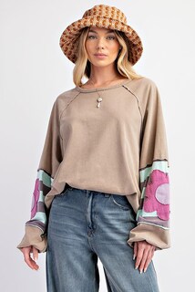 Foto 6 | Foto 6 | Camiseta Kevamolly Dune Flower Patchwork De Manga Larga Para Mujer - Venta Internacional.