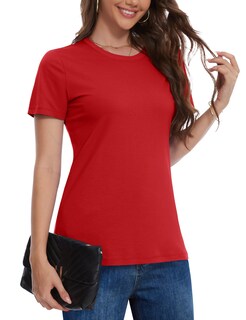 Foto 1 | Foto 1 | Camiseta Yucolen Para Mujer  Algodón  Manga Corta  Upf 50+ Tomato S - Venta Internacional.