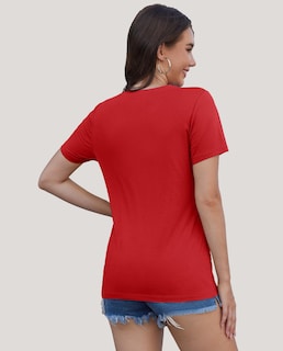 Foto 3 | Foto 3 | Camiseta Yucolen Para Mujer  Algodón  Manga Corta  Upf 50+ Tomato S - Venta Internacional.